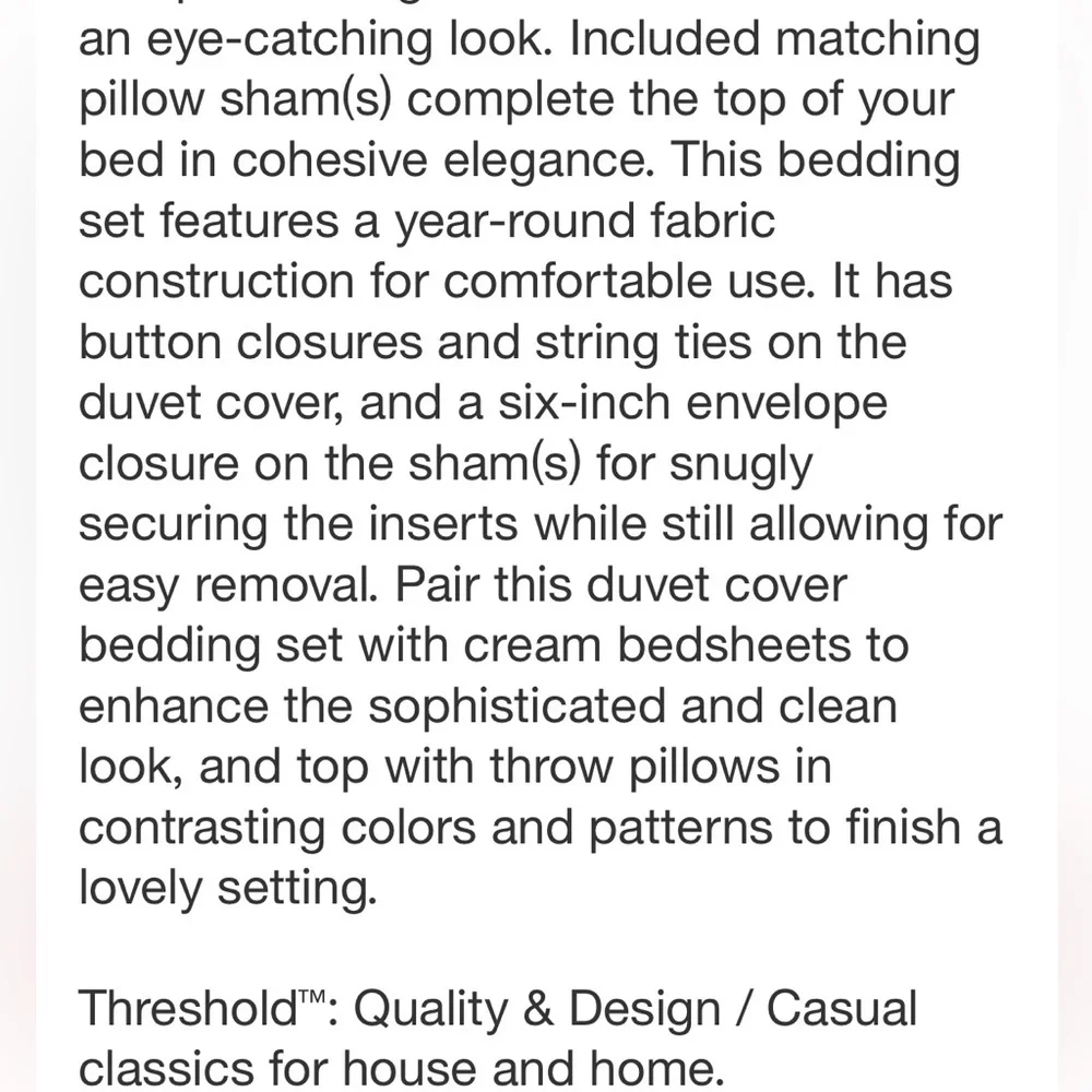 THRESHOLD NWT tufted diamond crinkle duvet cover and sham -white -full/queen